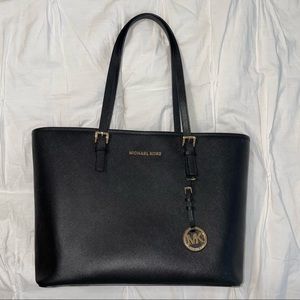 Michael Kors JetSet Black Leather Purse